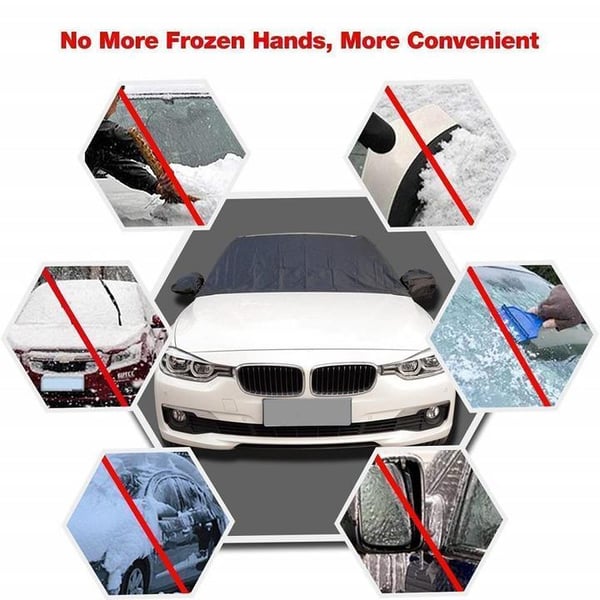 Windshield Anti-Snow & Anti-Frost Cover with Mirror Protection – Ready-to-Drive in Any Weather!
