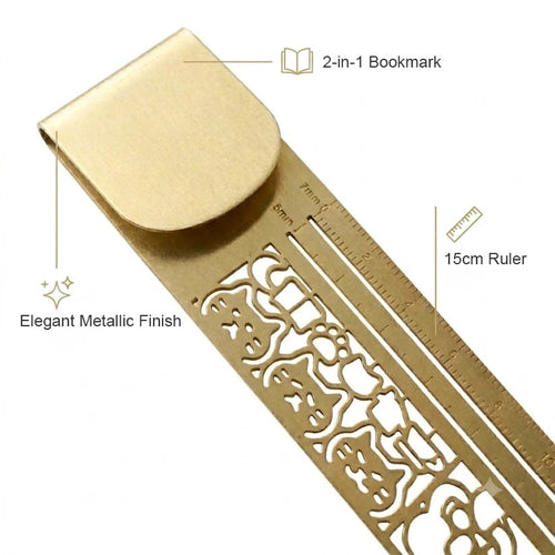 🔥Last Day 49% OFF 🐱✨ Cat Lover’s 2-in-1 Metal Bookmark Ruler