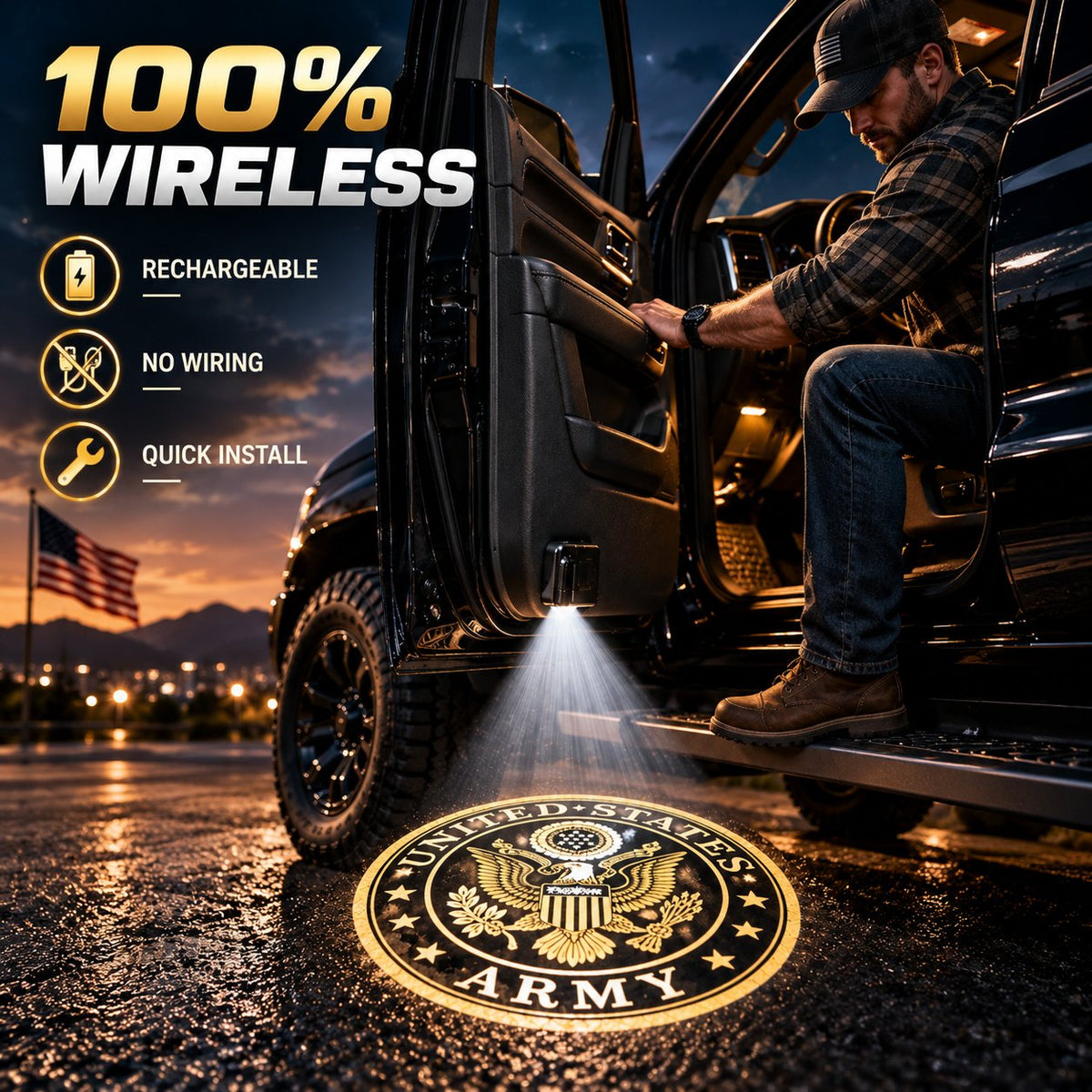 ✨ Wireless Car Door Logo Projector & Welcome Light