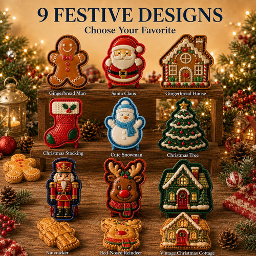 ⏳ Last Day 50% OFF – 🎄 9-Design Christmas Mini Pie Mold Collection 🥧✨