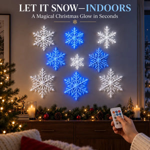 Last Day 49% OFF – ❄️ LED Snowflake Wall Lights | 3D Christmas Snowflake Décor with Blue & White Glow, Remote Control & Magical Indoor Holiday Atmosphere ✨