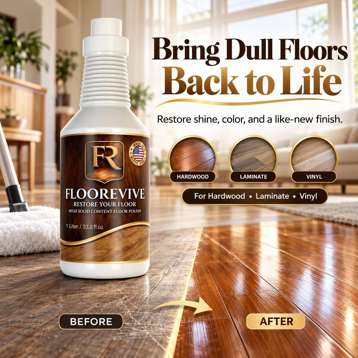 Professional Hardwood & Wood Floor Restorer – 32 fl oz