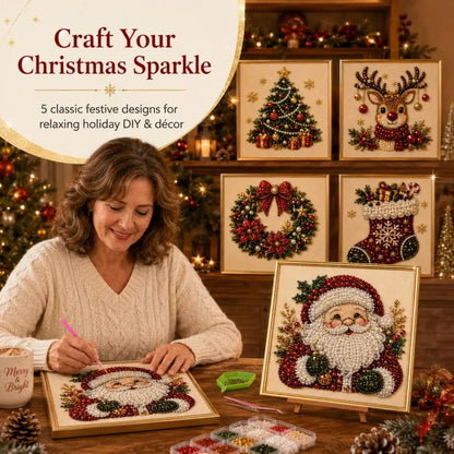 🧘Relaxing & Beginner-Friendly - 🎨💎DIY Christmas Pearl Diamond Painting Art Kit