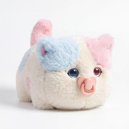 WinkyTail Interactive Plush Cat Toy – Talking Kitten with Voice Repetition, Moving Ears, Purring Sounds & Magnetic Pacifier