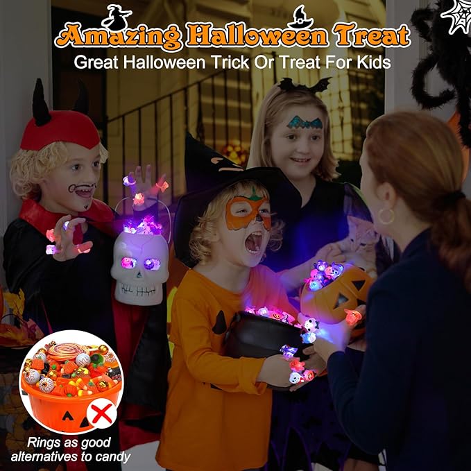 🎁LED Light Halloween Glowing Ring😍Set of 30 PCS