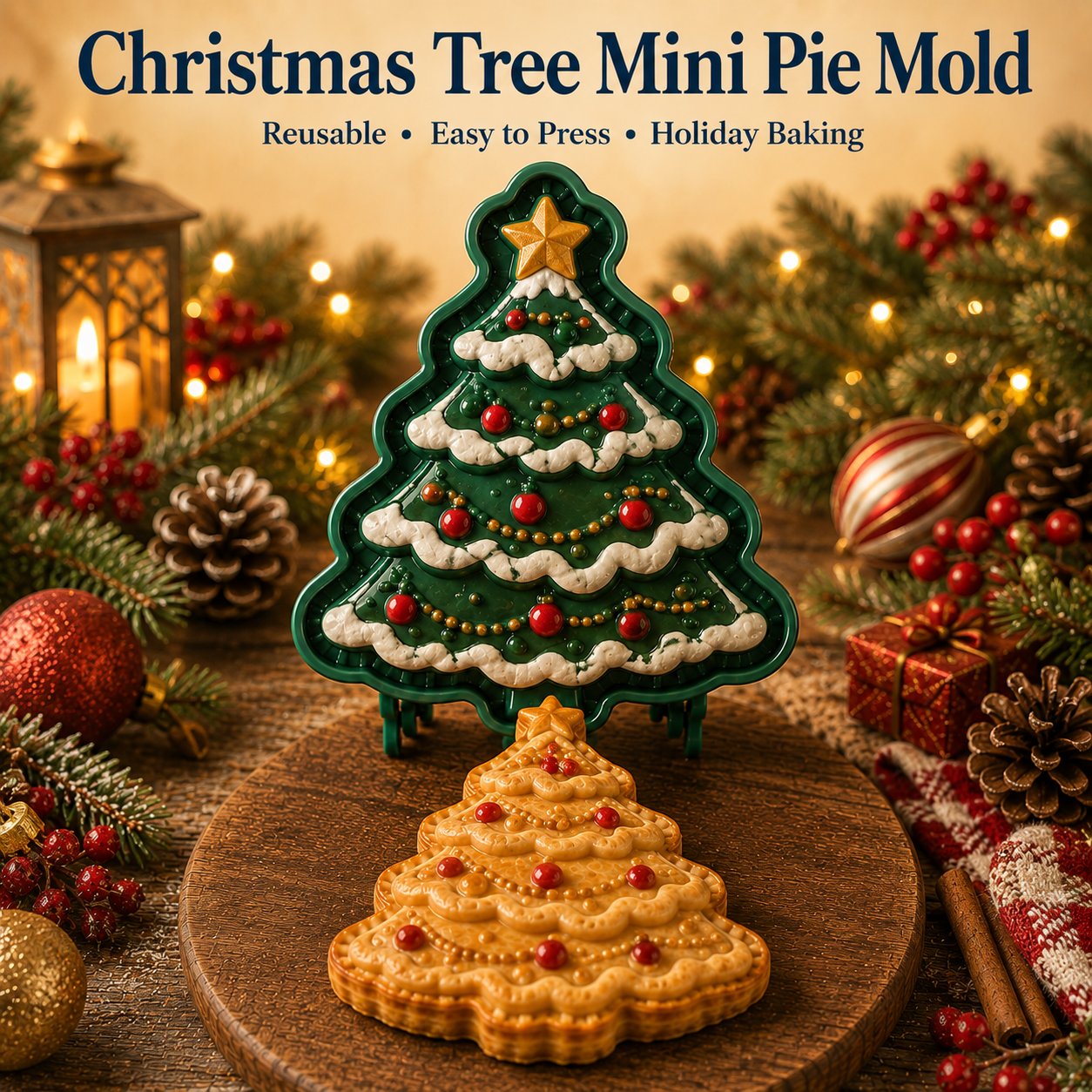 ⏳ Last Day 50% OFF – 🎄 9-Design Christmas Mini Pie Mold Collection 🥧✨