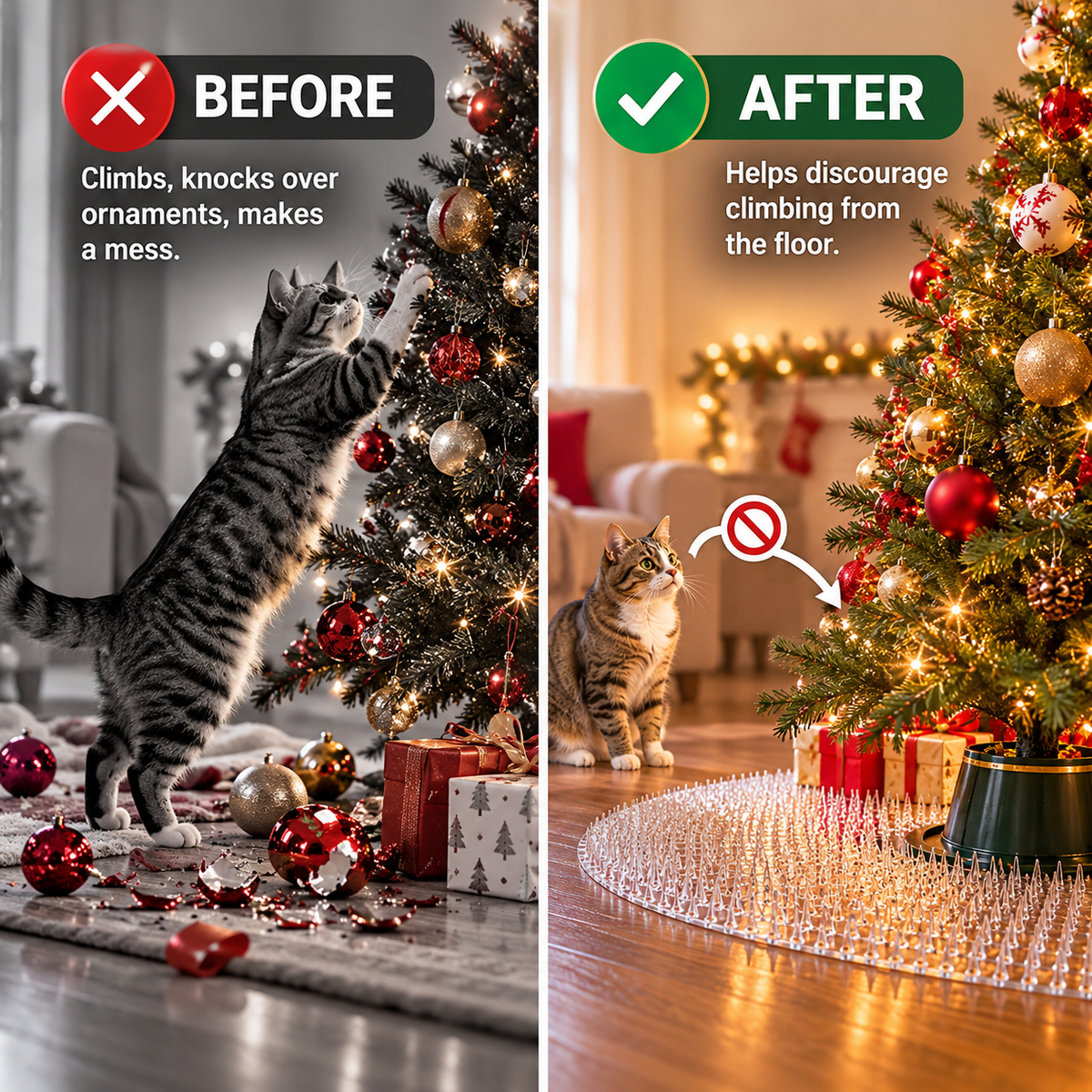 The Tree Halo – Clear Christmas Tree Cat Mat