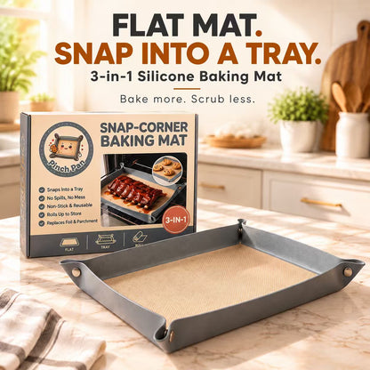 🔥Pinch Pan™ | 2-in-1 Silicone Baking Mat That Snaps Into a Tray