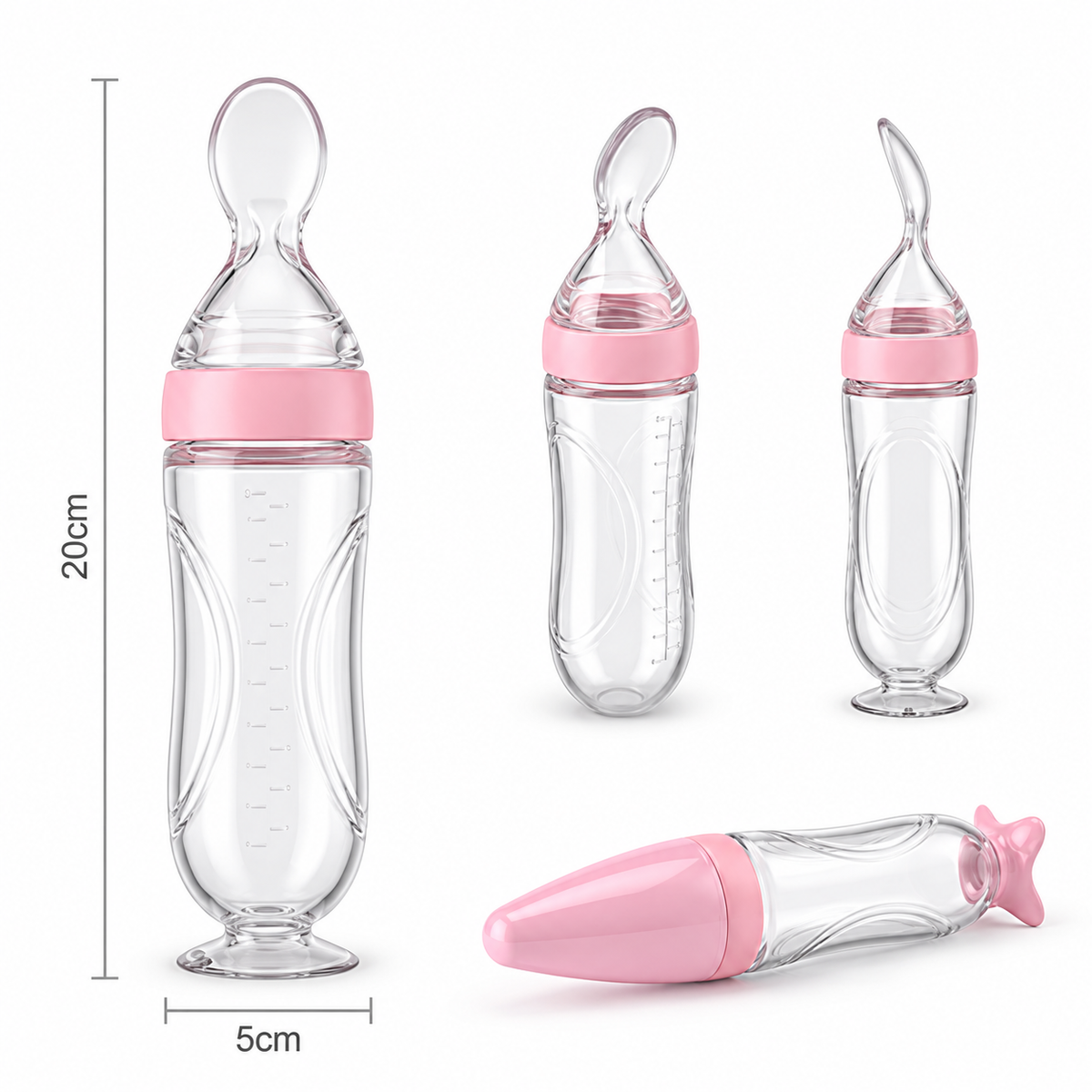 🥰TinyBits Baby Food Squeeze Spoon – 120 mL Purée Feeder with Protective Cap