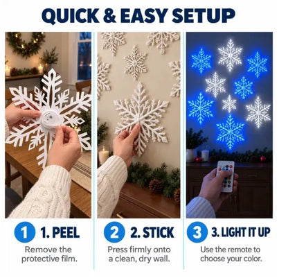 Last Day 49% OFF – ❄️ LED Snowflake Wall Lights | 3D Christmas Snowflake Décor with Blue & White Glow, Remote Control & Magical Indoor Holiday Atmosphere ✨