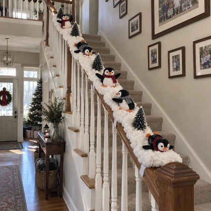 🔥Hot Sale 40% OFF🔥Playful Penguin Snowy Stair Railing Decor