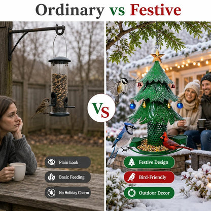 🌟HOT SALE🌟Christmas Tree Bird Feeder🎄Festive Backyard Holiday Decor