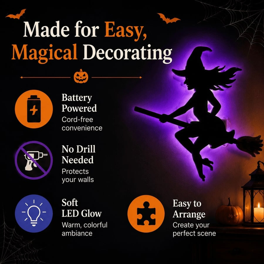 🎃Early Halloween Sale 49% OFF👻Halloween LED Silhouette Wall Light Stickers