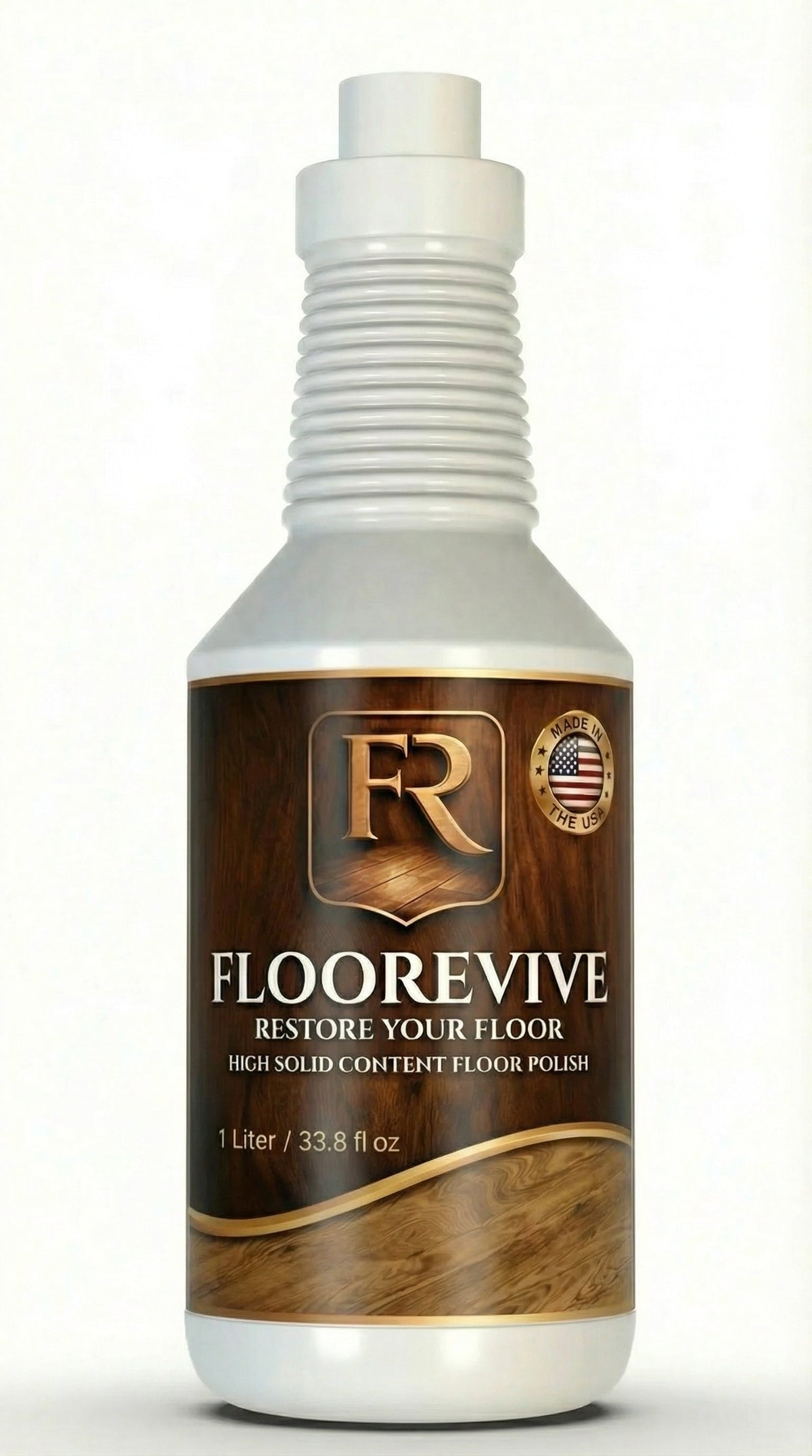FLOOREVIVE professional hardwood floor restorer and wood floor polish bottle