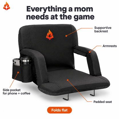 🔥The Ultimate Back-Saving Stadium Seat with Armrests