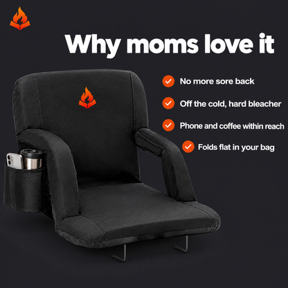 🔥The Ultimate Back-Saving Stadium Seat with Armrests