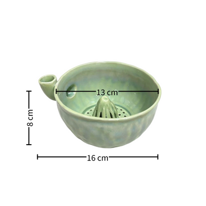 Handmade Ceramic Swirl Berry Washing Bowl — Water-Powered Vortex | 2 Sizes | No Electricity Needed