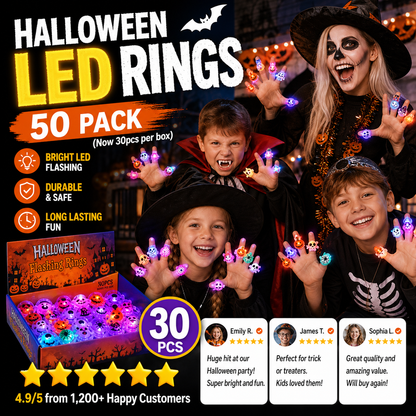 🎁LED Light Halloween Glowing Ring😍Set of 30 PCS