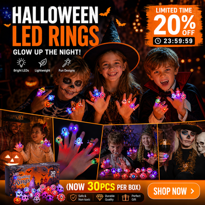 🎁LED Light Halloween Glowing Ring😍Set of 30 PCS